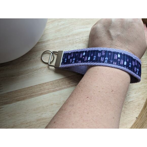 Arrow Keychain Wristlet Feather‎ Boho Fabric Key Ring FOB Purple Farmhouse Gift - Picture 5 of 7
